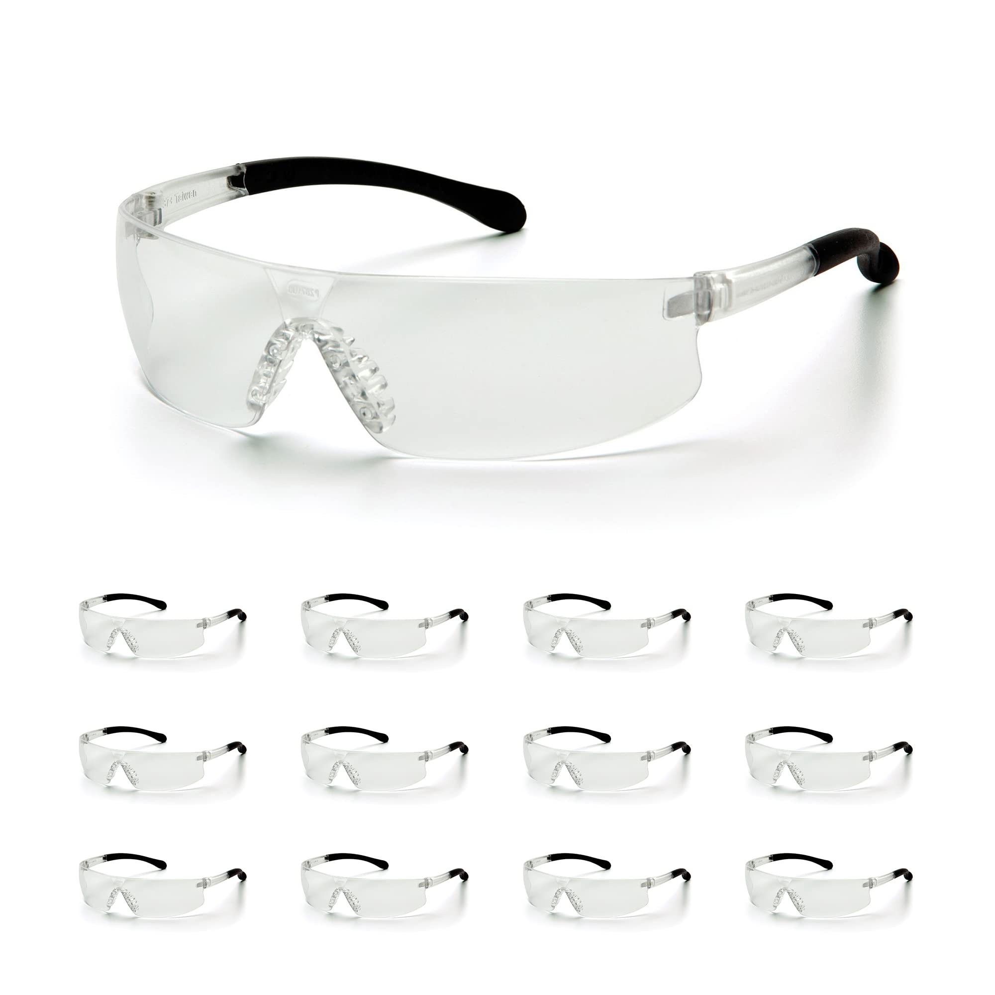 Ateret Protective Polycarbonate Safety Glasses Wtpr Coated Temples  Anti Slip Nose Piece For Nurses Mechanic Electrician Saftey